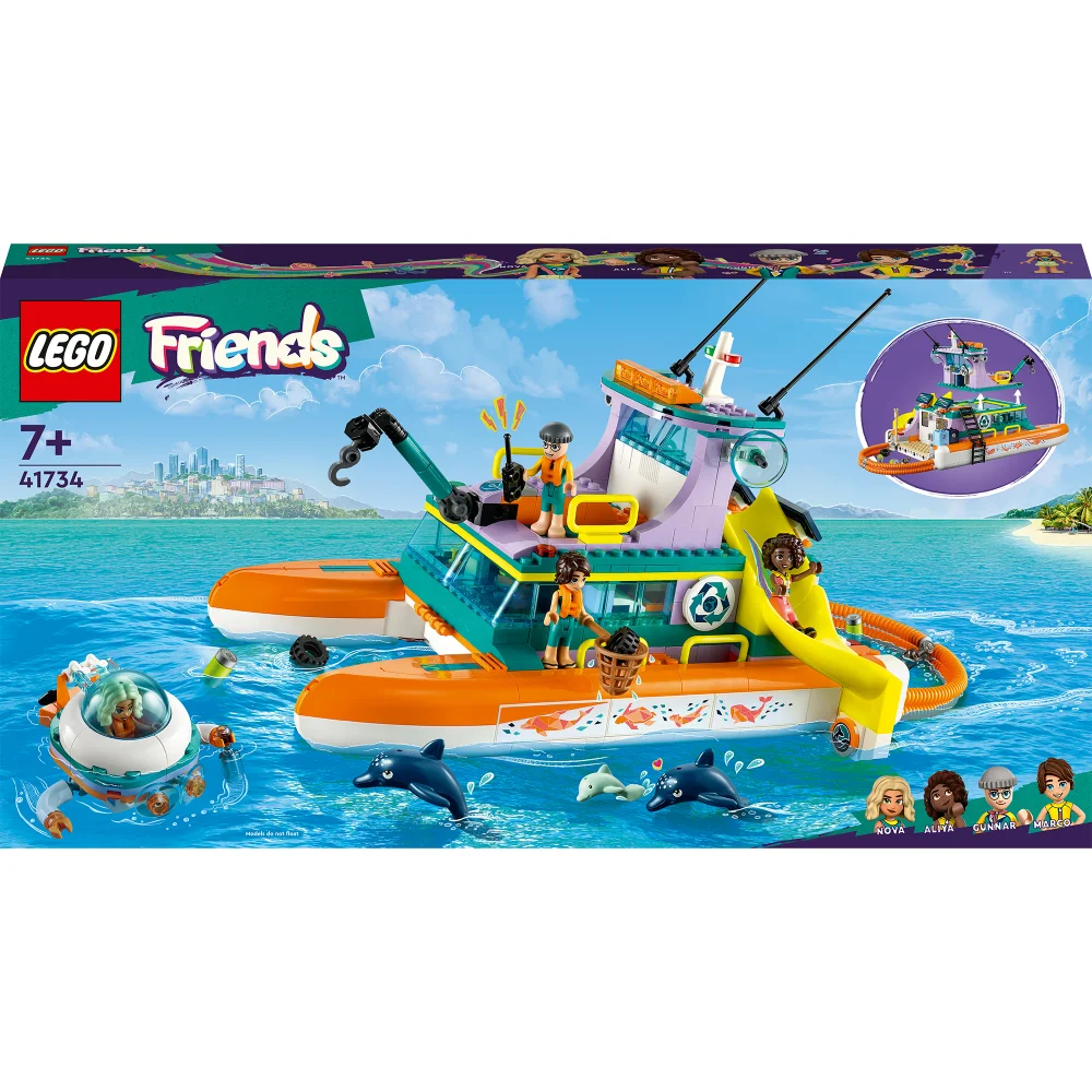 LEGO Friends: Sea Rescue Boat Toy with Dolphin Figures (41734) Afbeelding 1
