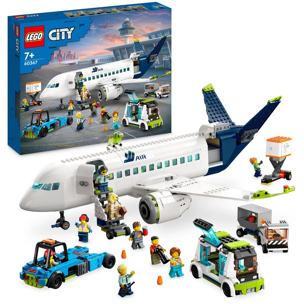 LEGO City Passenger Aeroplane Toy & 4 Airport Vehicles 60367 Afbeelding 1