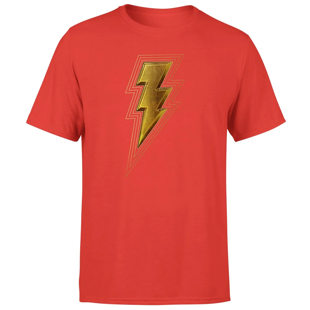 Shazam! Fury of the Gods Gold Bolt Unisex T-Shirt - Red - S Afbeelding 1
