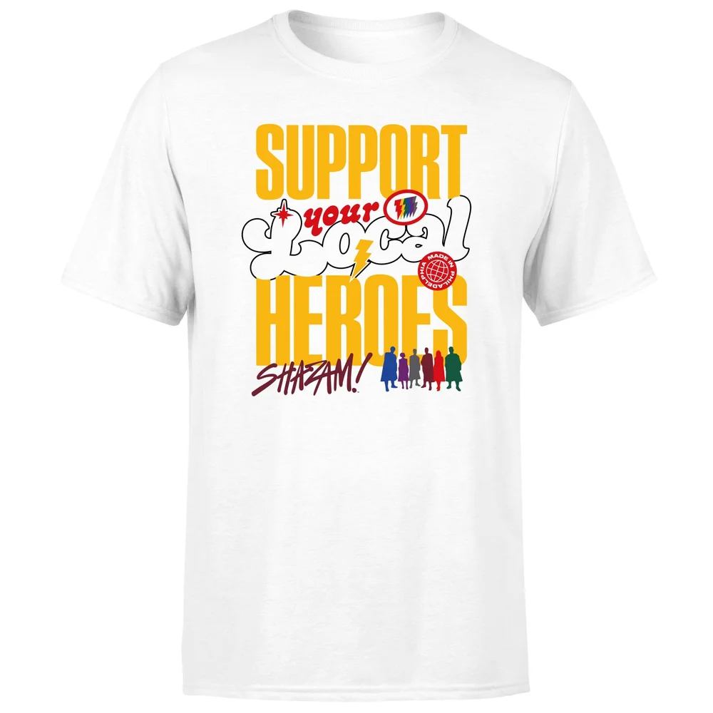 Shazam! Fury of the Gods Support Your Local Heroes Unisex T-Shirt - White - S Afbeelding 1