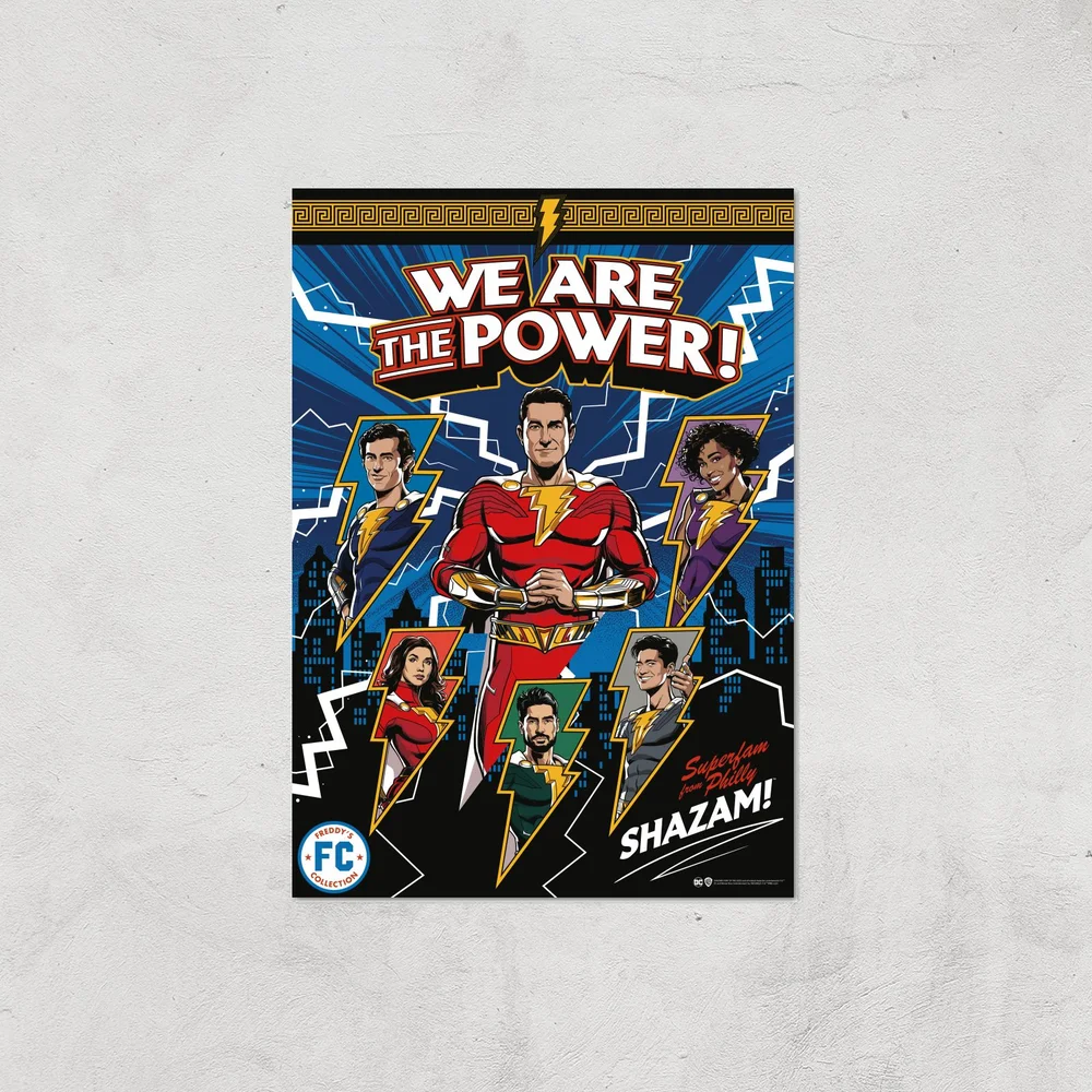 Shazam! Fury of the Gods We Are The Power! Giclee Art Print - A4 - Print Only Afbeelding 1