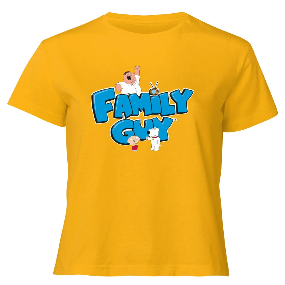 Family Guy Character Logo Women's Cropped T-Shirt - Mustard - XS - Mustard Afbeelding 1