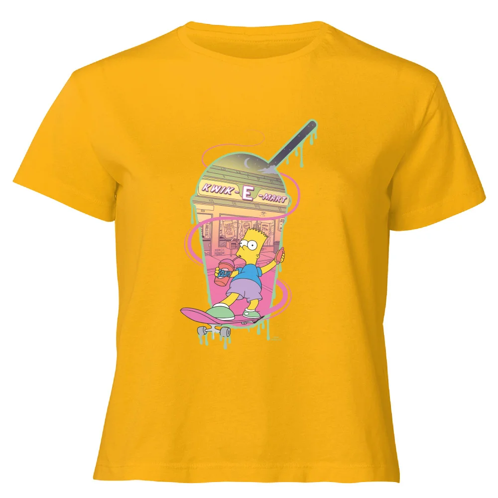 The Simpsons Squishee Women's Cropped T-Shirt - Mustard - XS - Mustard Afbeelding 1