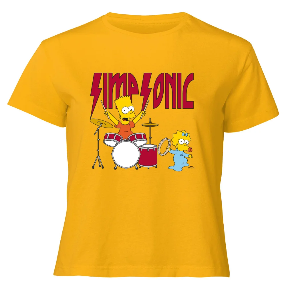 The Simpsons Simpsonic Women's Cropped T-Shirt - Mustard - XS - Mustard Afbeelding 1