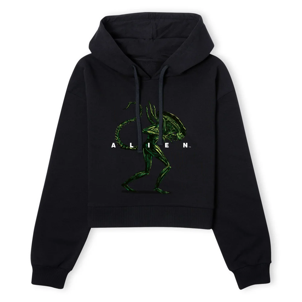 Alien Full Side Women's Cropped Hoodie - Black - XS - Zwart Afbeelding 1