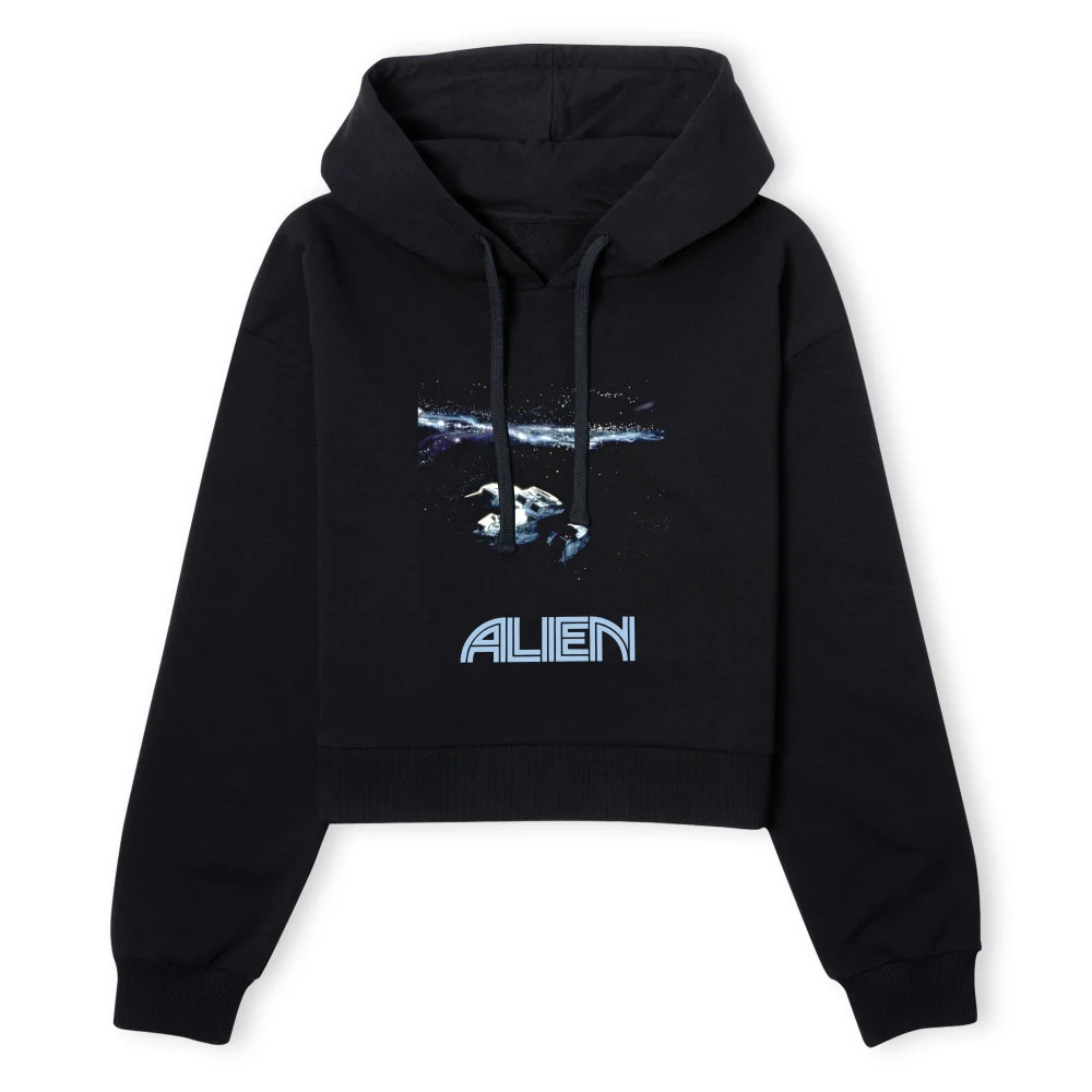 Alien Spacetravel Still Women's Cropped Hoodie - Black - XS - Zwart Afbeelding 1