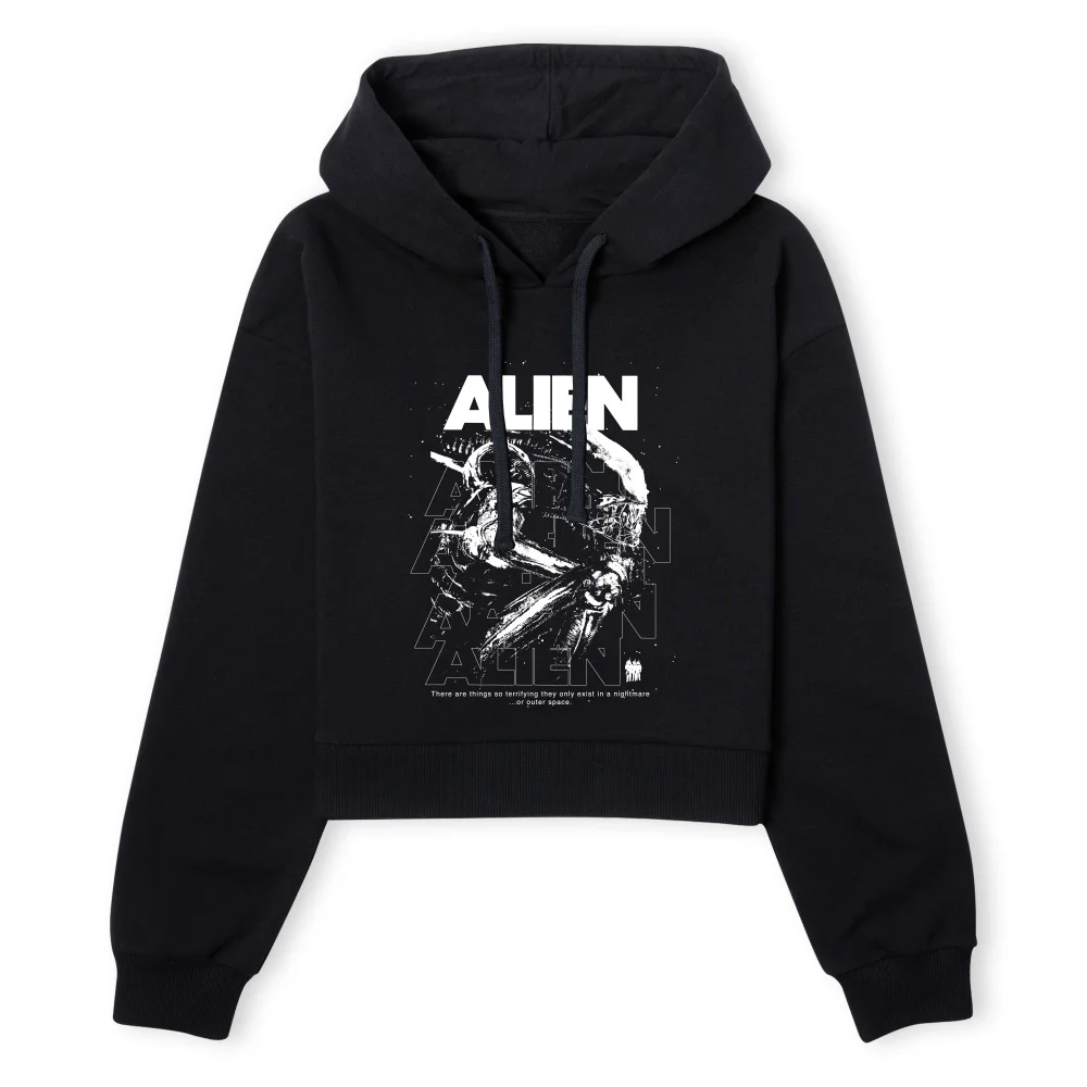 Alien Repeat Women's Cropped Hoodie - Black - XS - Zwart Afbeelding 1