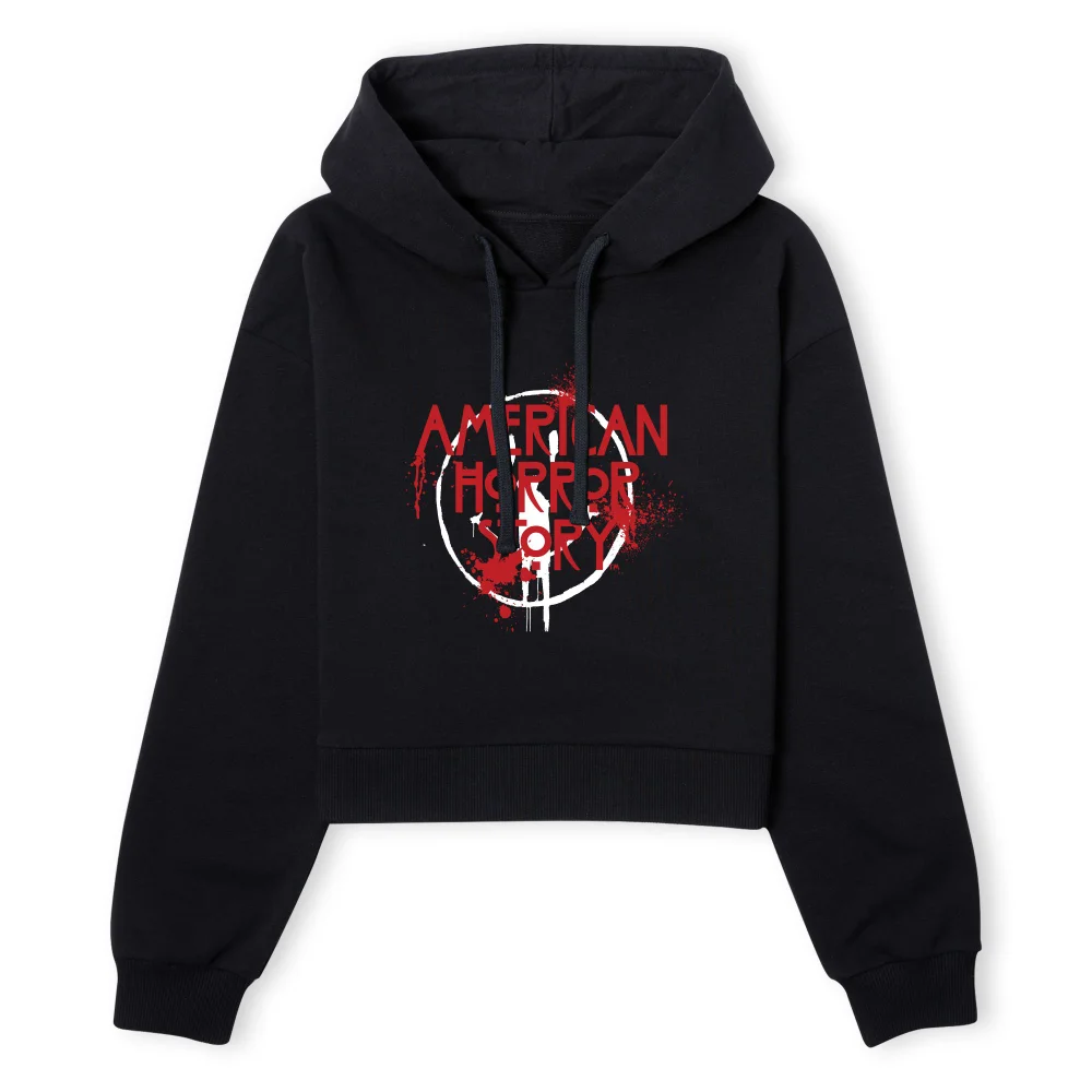 American Horror Story Smiley Splatter Women's Cropped Hoodie - Black - XS - Zwart Afbeelding 1