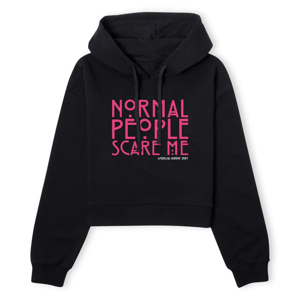 American Horror Story Normal People Scare Me Women's Cropped Hoodie - Black - XS - Zwart Afbeelding 1