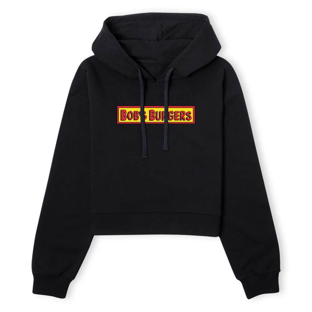 Bob's Burgers Block Logo Women's Cropped Hoodie - Black - XS - Zwart Afbeelding 1