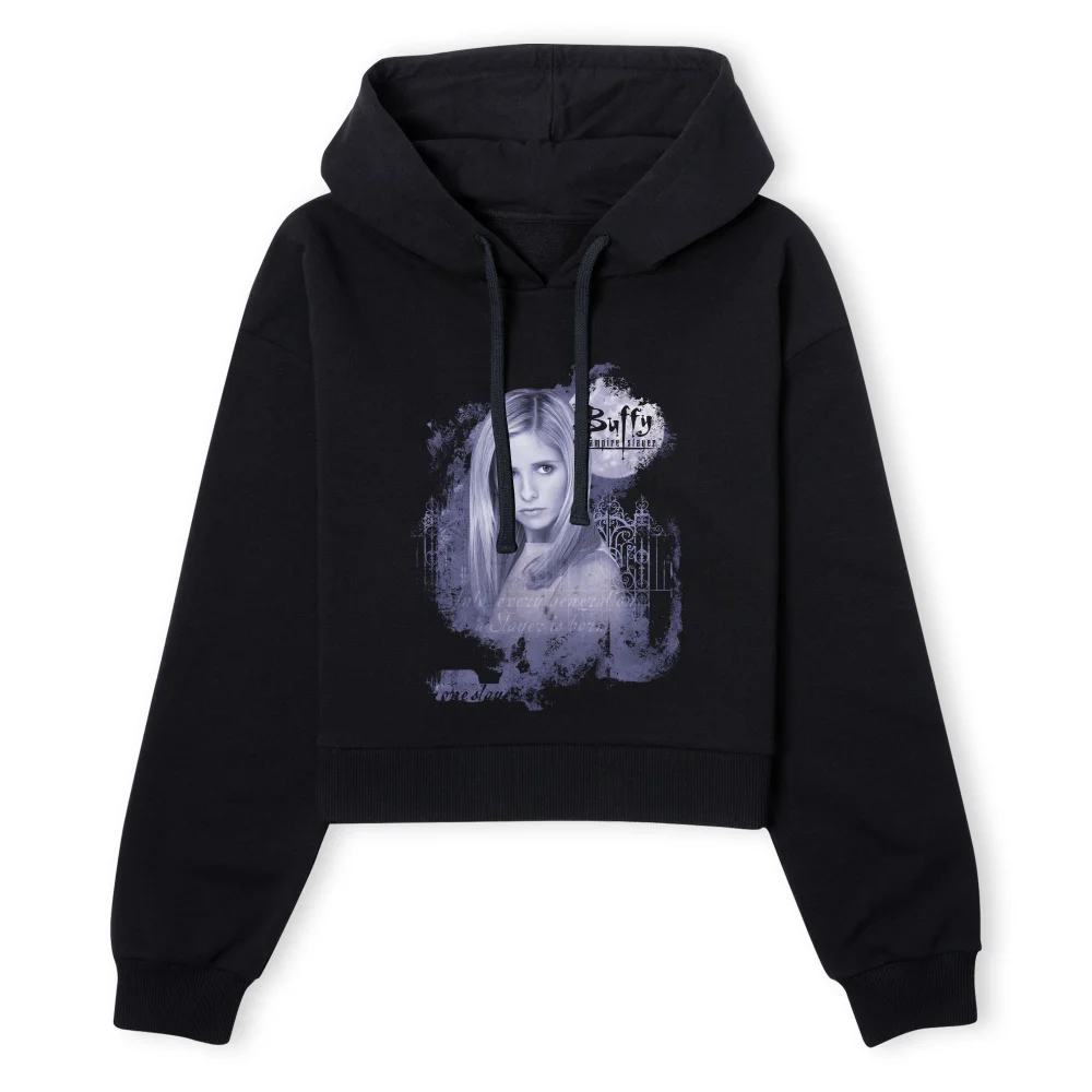 Buffy The Vampire Slayer Face Women's Cropped Hoodie - Black - XS - Zwart Afbeelding 1
