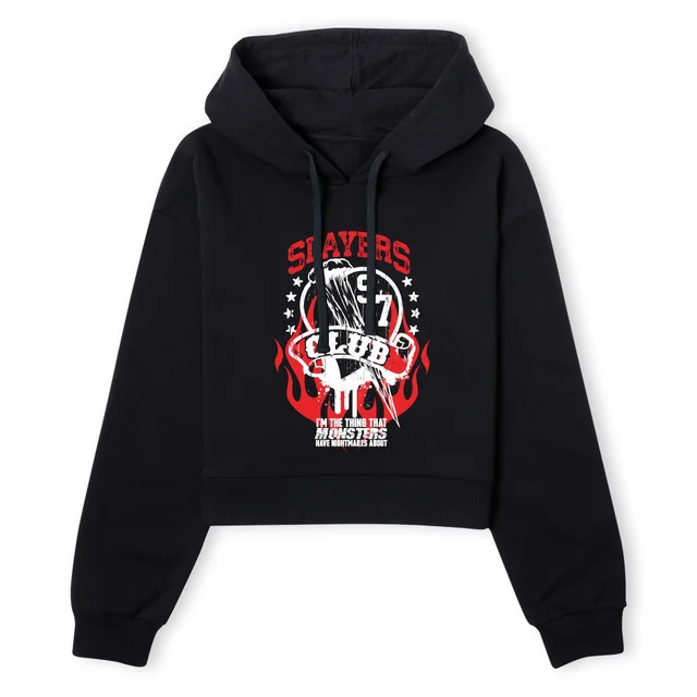 Buffy The Vampire Slayer Slayers Club 97 Women's Cropped Hoodie - Black