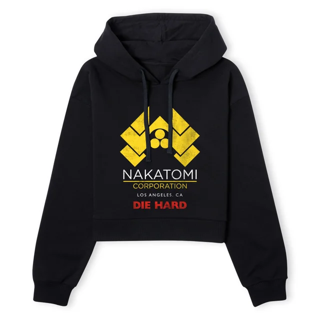 Die Hard Nakatomi Corp Women's Cropped Hoodie - Black