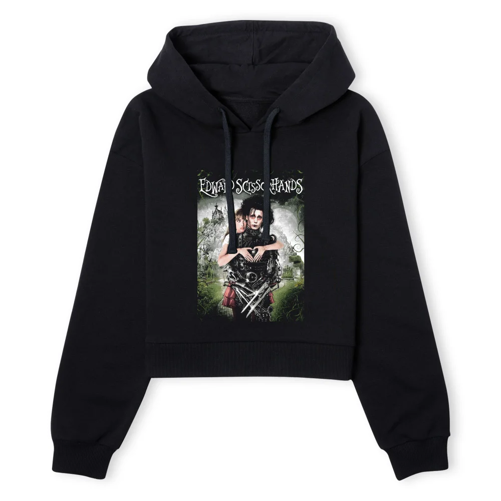 Edward Scissorhands Movie Poster Women's Cropped Hoodie - Black - XS - Zwart Afbeelding 1