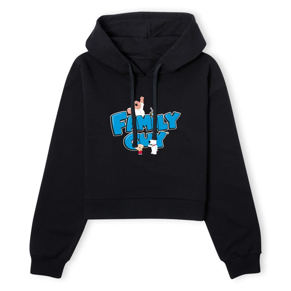 Family Guy Character Logo Women's Cropped Hoodie - Black - XS - Zwart Afbeelding 1