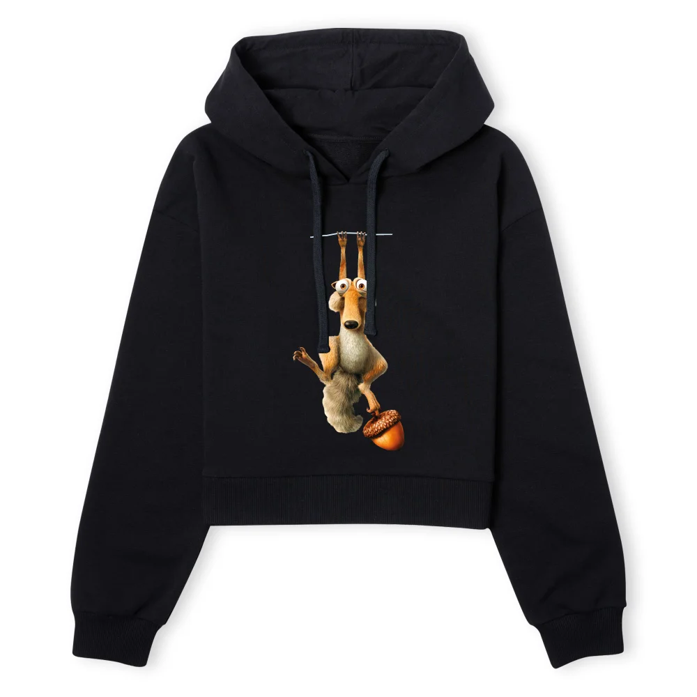 Ice Age Scrat Women's Cropped Hoodie - Black - XS - Zwart Afbeelding 1