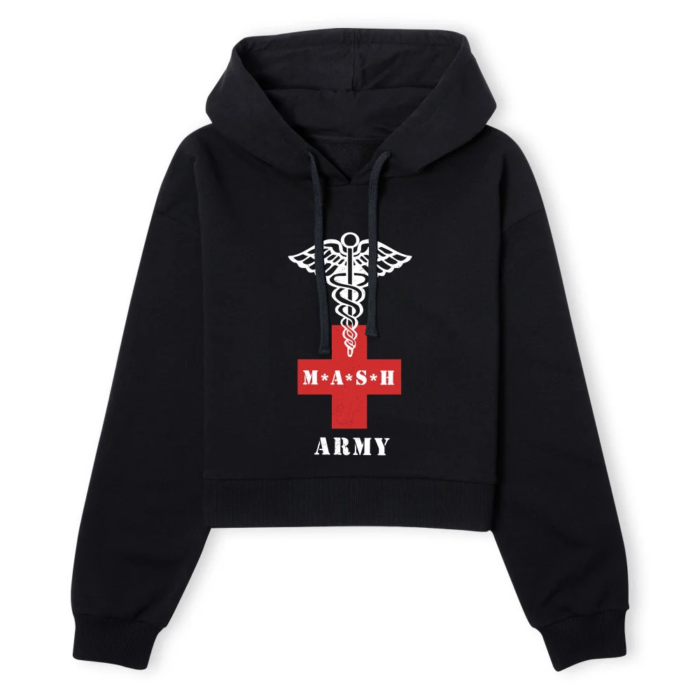 M*A*S*H Army Red Cross Women's Cropped Hoodie - Black - XS - Zwart Afbeelding 1