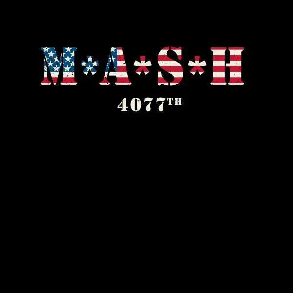 M*A*S*H US Flag Logo Women's Cropped Hoodie - Black