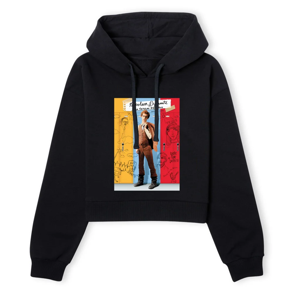 Napoleon Dynamite Poster Women's Cropped Hoodie - Black - XS - Zwart Afbeelding 1