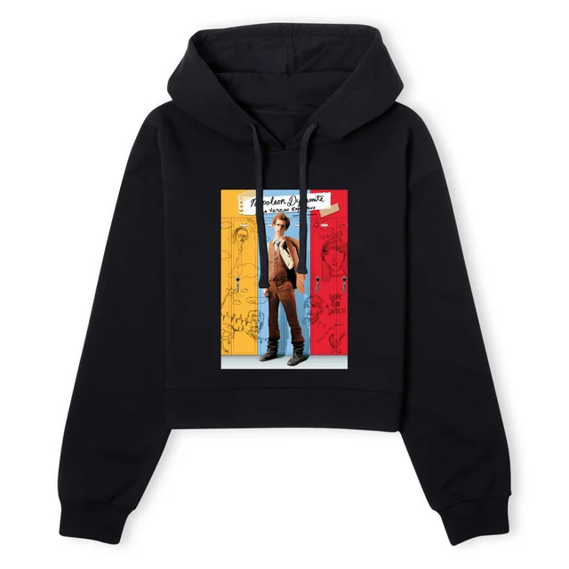 Napoleon Dynamite Poster Women's Cropped Hoodie - Black