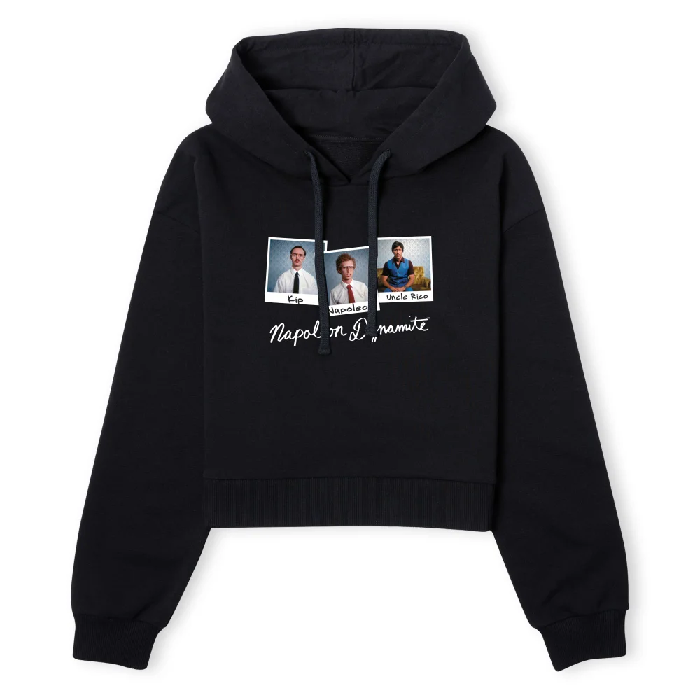 Napoleon Dynamite Polaroids Women's Cropped Hoodie - Black - XS - Zwart Afbeelding 1
