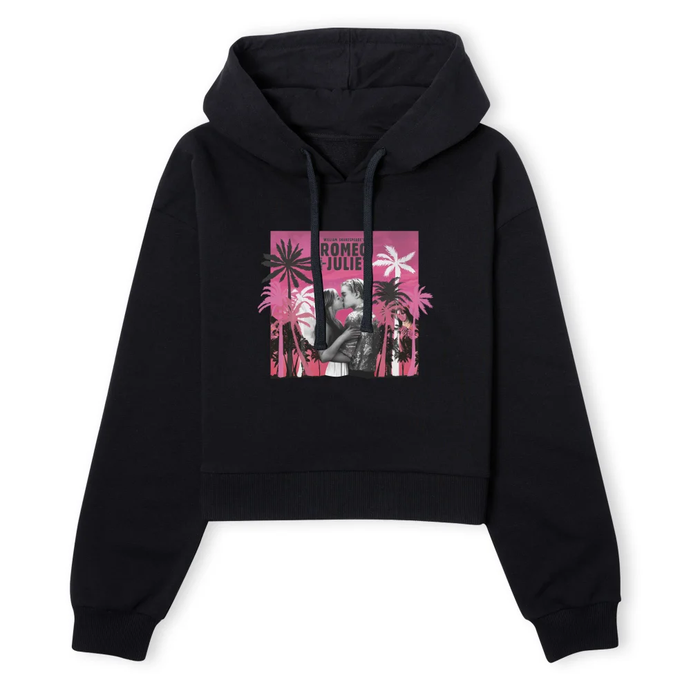 Romeo and Juliet Palmtree Women's Cropped Hoodie - Black - XS - Zwart Afbeelding 1