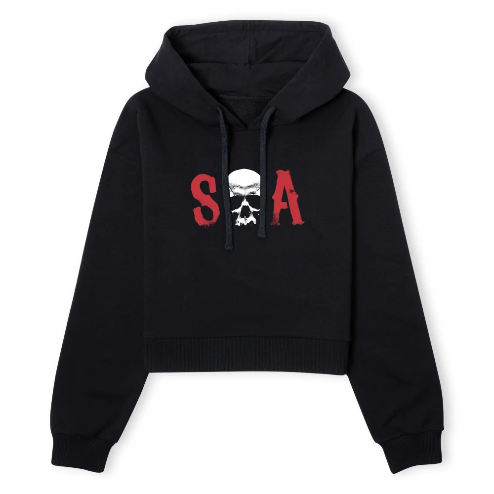 Sons of Anarchy SA Skull Women's Cropped Hoodie - Black - XS - Zwart Afbeelding 1