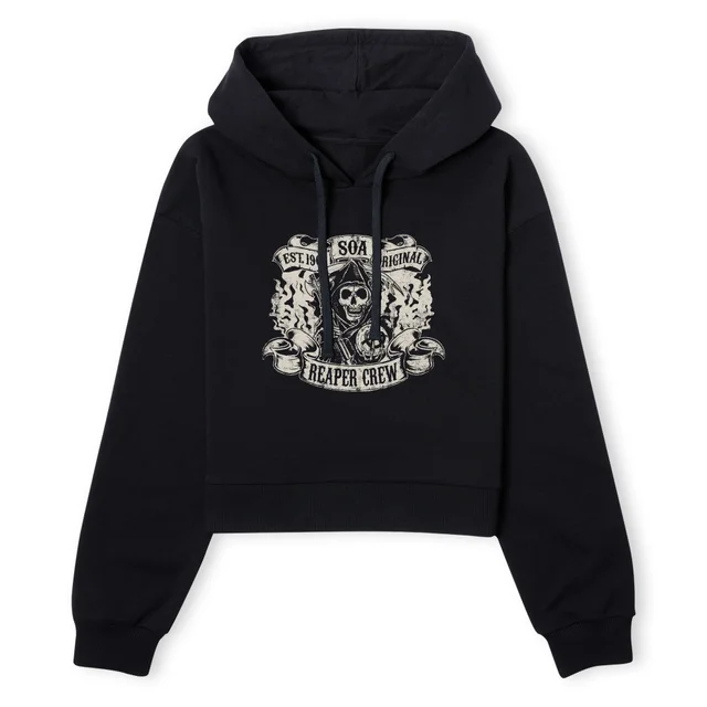Sons of Anarchy Reaper Crew Women's Cropped Hoodie - Black