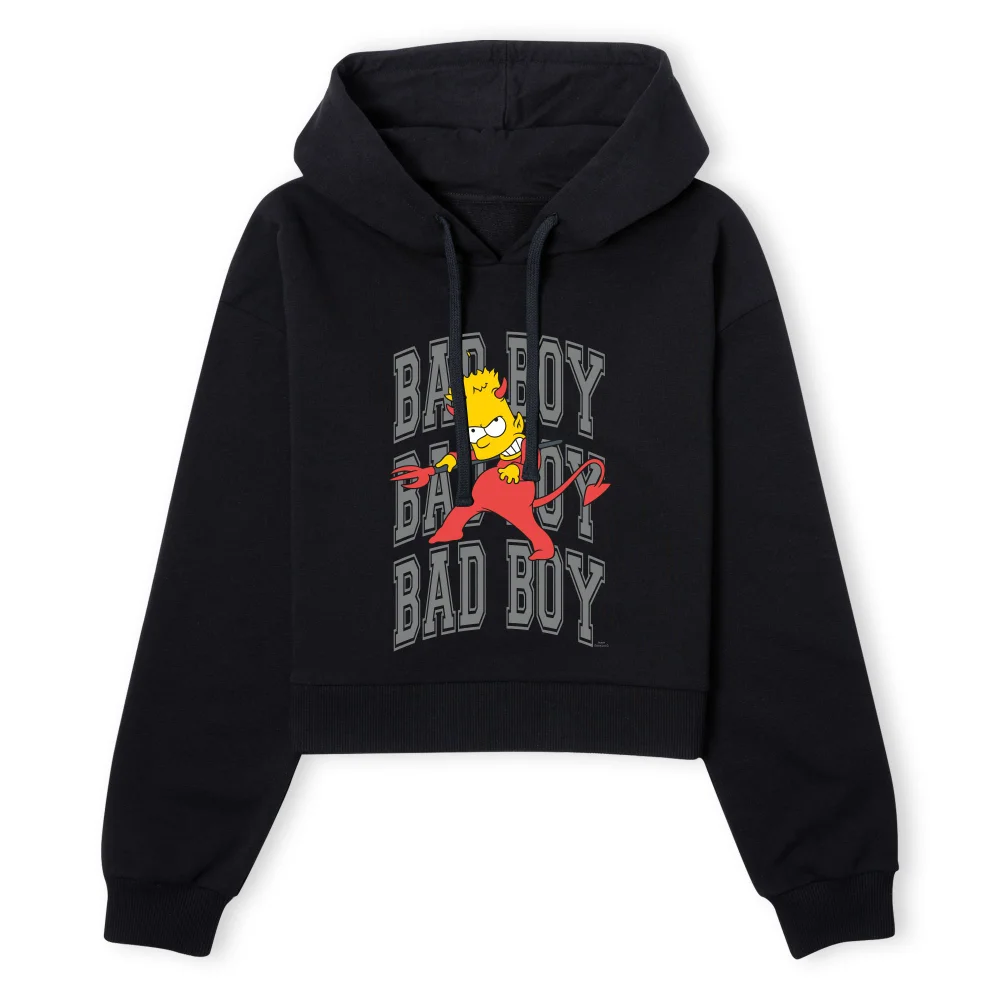 The Simpsons Bad Boy Bart Women's Cropped Hoodie - Black - XS - Zwart Afbeelding 1