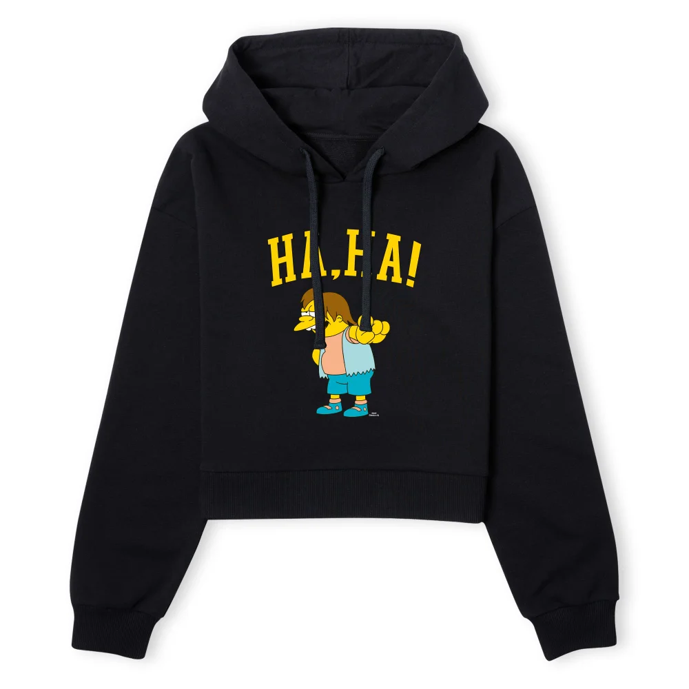 The Simpsons Nelson Ha Ha Women's Cropped Hoodie - Black - XS - Zwart Afbeelding 1