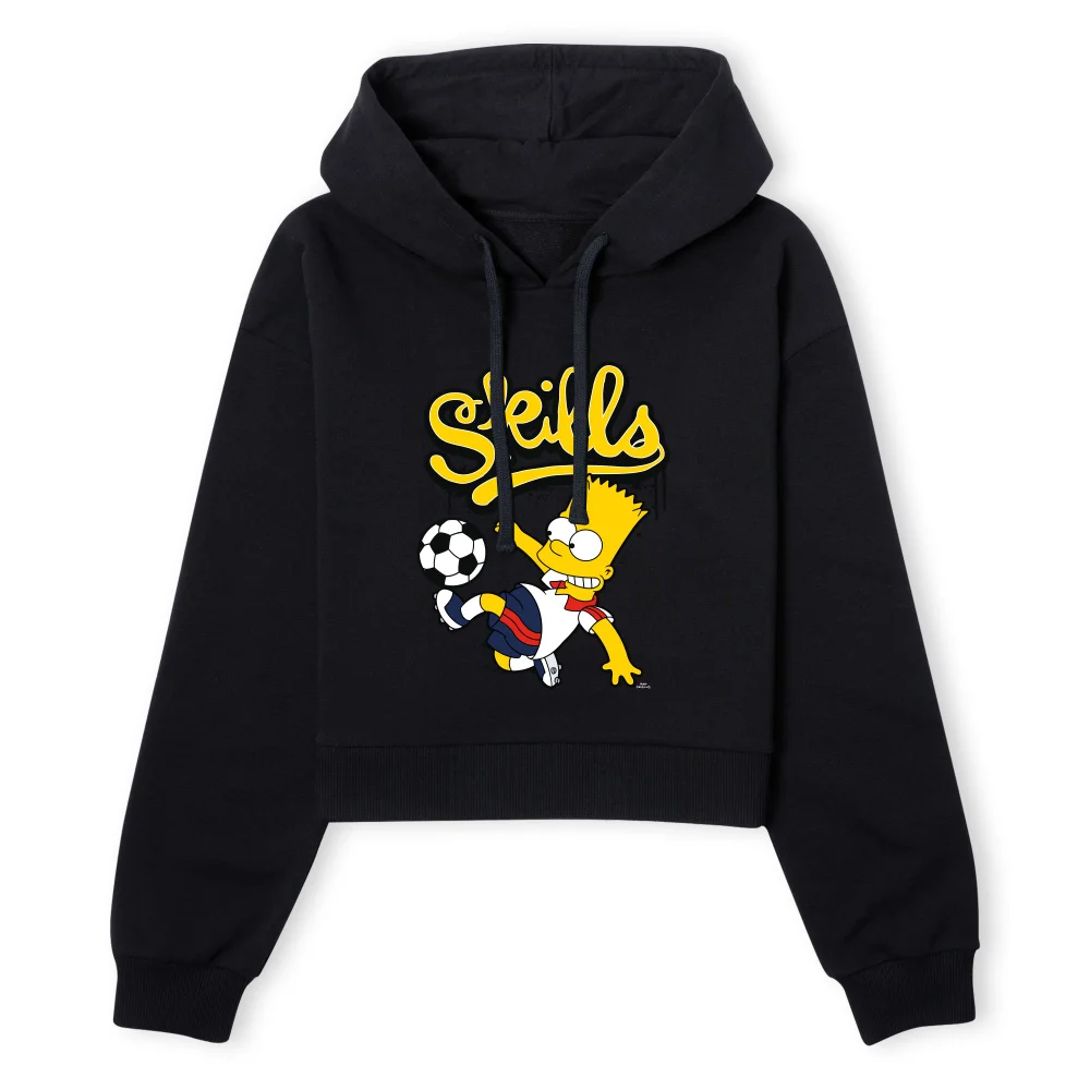 The Simpsons Bart Skills Women's Cropped Hoodie - Black - XS - Zwart Afbeelding 1