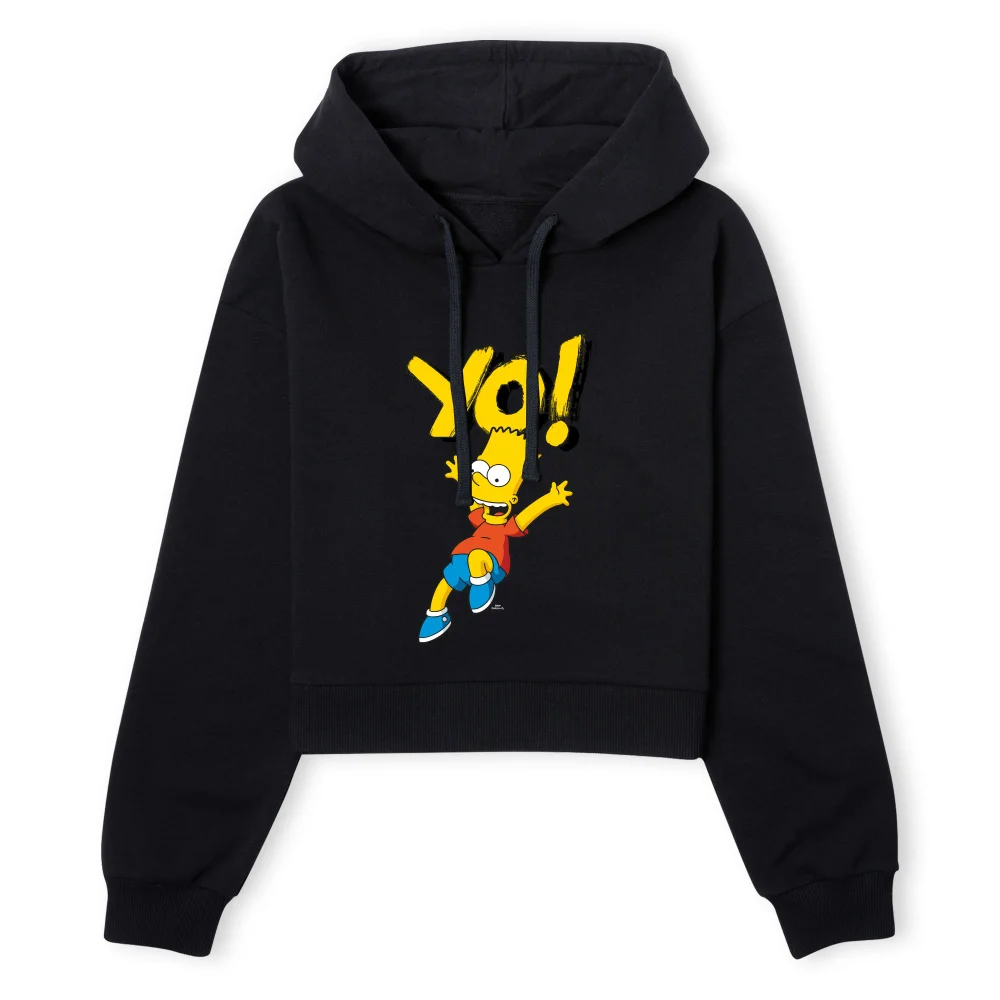 The Simpsons Yo! Bart Women's Cropped Hoodie - Black - XS - Zwart Afbeelding 1