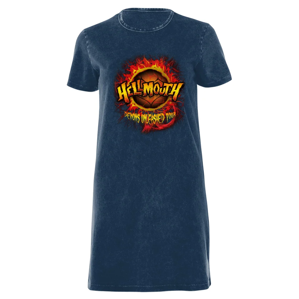 Buffy The Vampire Slayer Hellmouth Tour Women's T-Shirt Dress - Navy Acid Wash - XXL - Navy Acid Wash Afbeelding 1