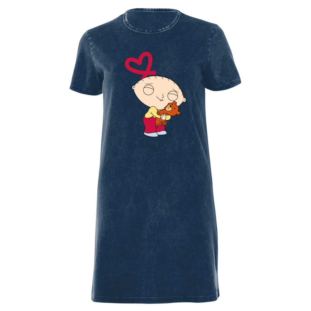 Family Guy Stewie Loves Bear Women's T-Shirt Dress - Navy Acid Wash - XXL - Navy Acid Wash Afbeelding 1