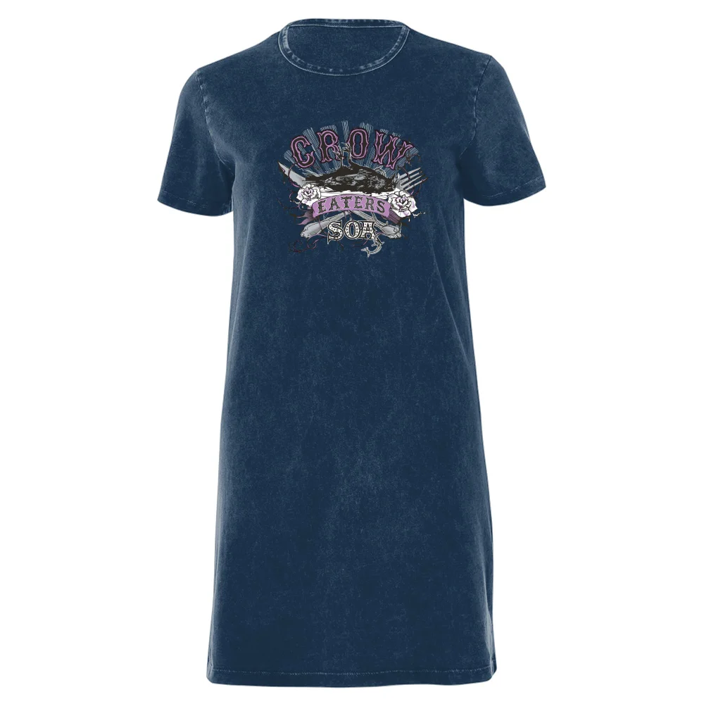 Sons of Anarchy Crow Eaters Women's T-Shirt Dress - Navy Acid Wash - XXL - Navy Acid Wash Afbeelding 1