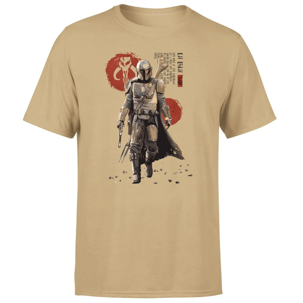 Star Wars The Mandalorian Mando'a Script Men's T-Shirt - Tan - S Afbeelding 1