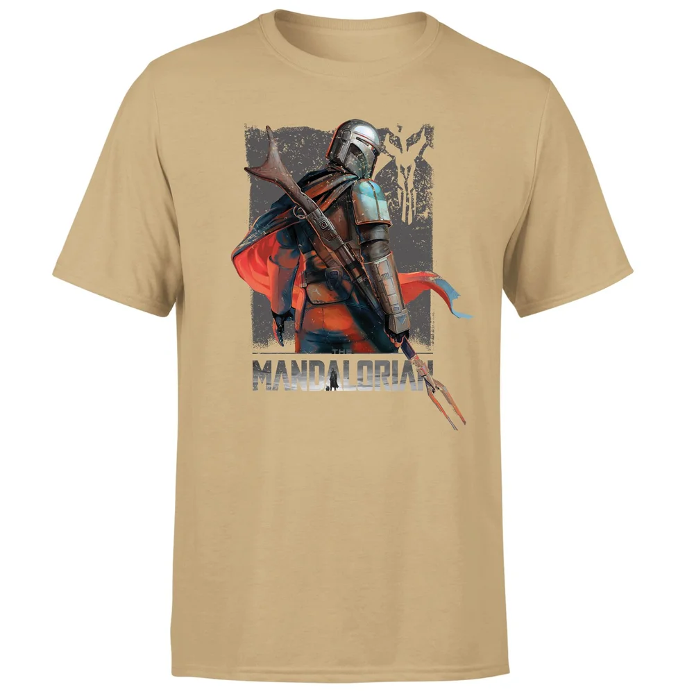Star Wars The Mandalorian Colour Edit Men's T-Shirt - Tan - S Afbeelding 1