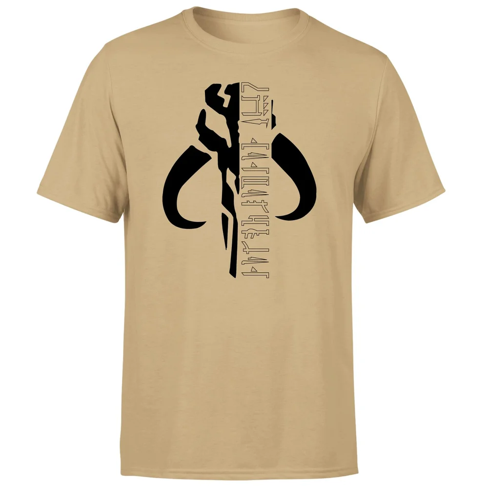 Star Wars The Mandalorian Mando Badge Men's T-Shirt - Tan - S Afbeelding 1