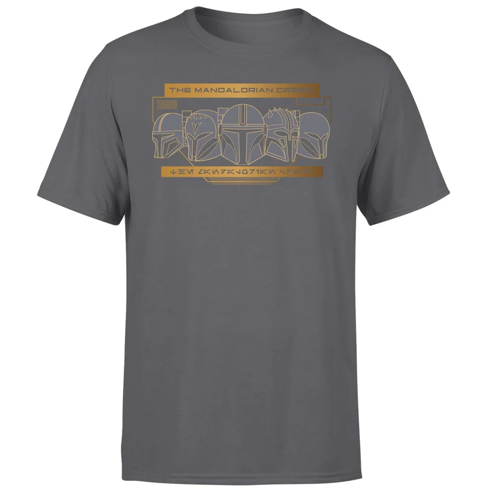 Star Wars The Mandalorian Creed Men's T-Shirt - Charcoal - S Afbeelding 1