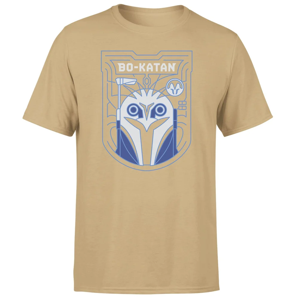 Star Wars The Mandalorian Bo-Katan Badge Men's T-Shirt - Tan - S Afbeelding 1