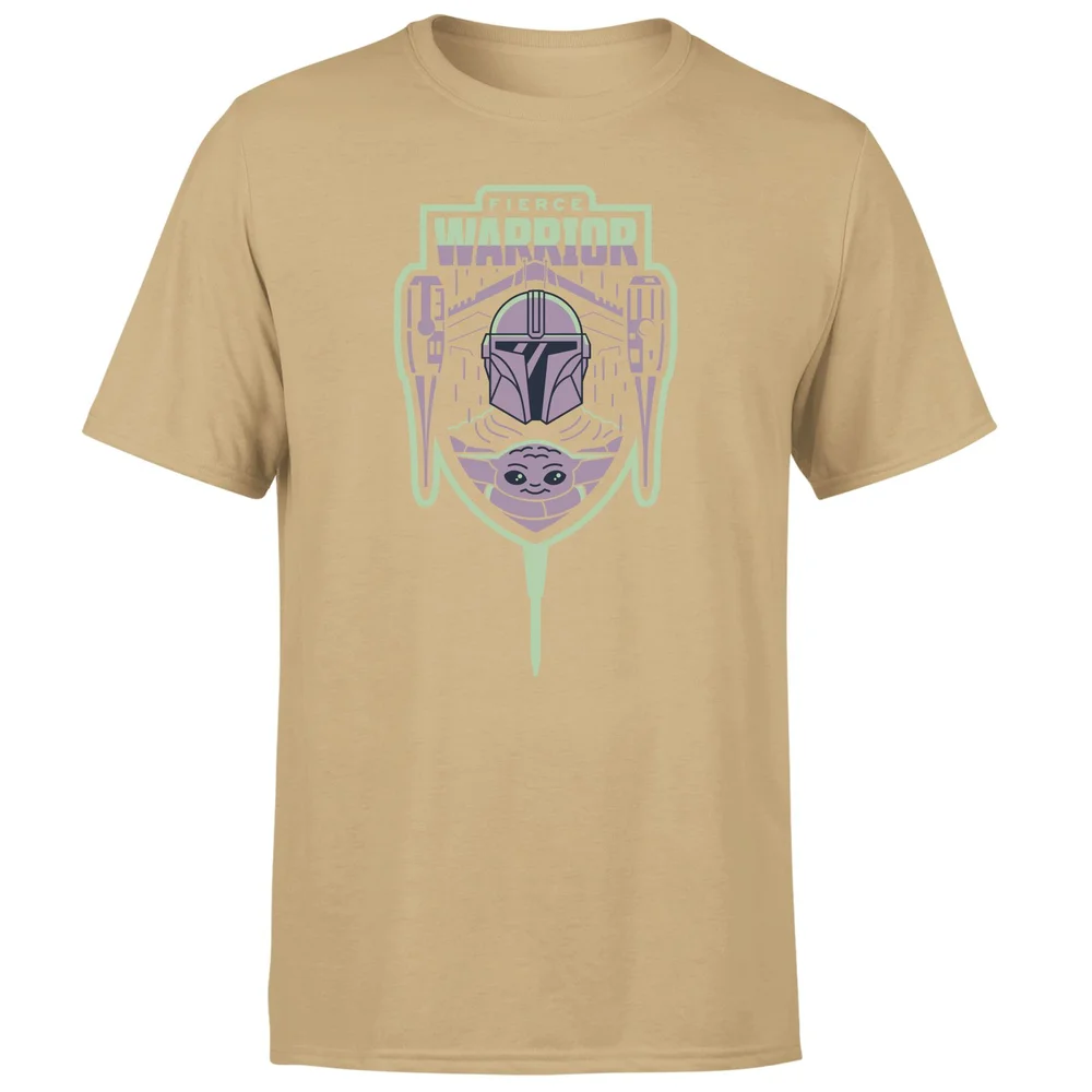 Star Wars The Mandalorian Fierce Warrior Men's T-Shirt - Tan - S Afbeelding 1