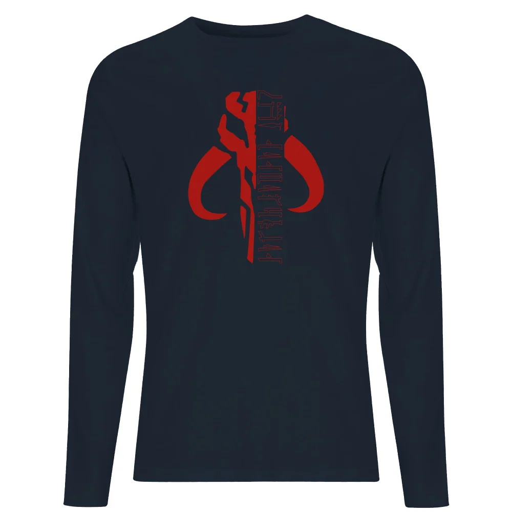 Star Wars The Mandalorian Mando Badge Men's Long Sleeve T-Shirt - Navy - S Afbeelding 1