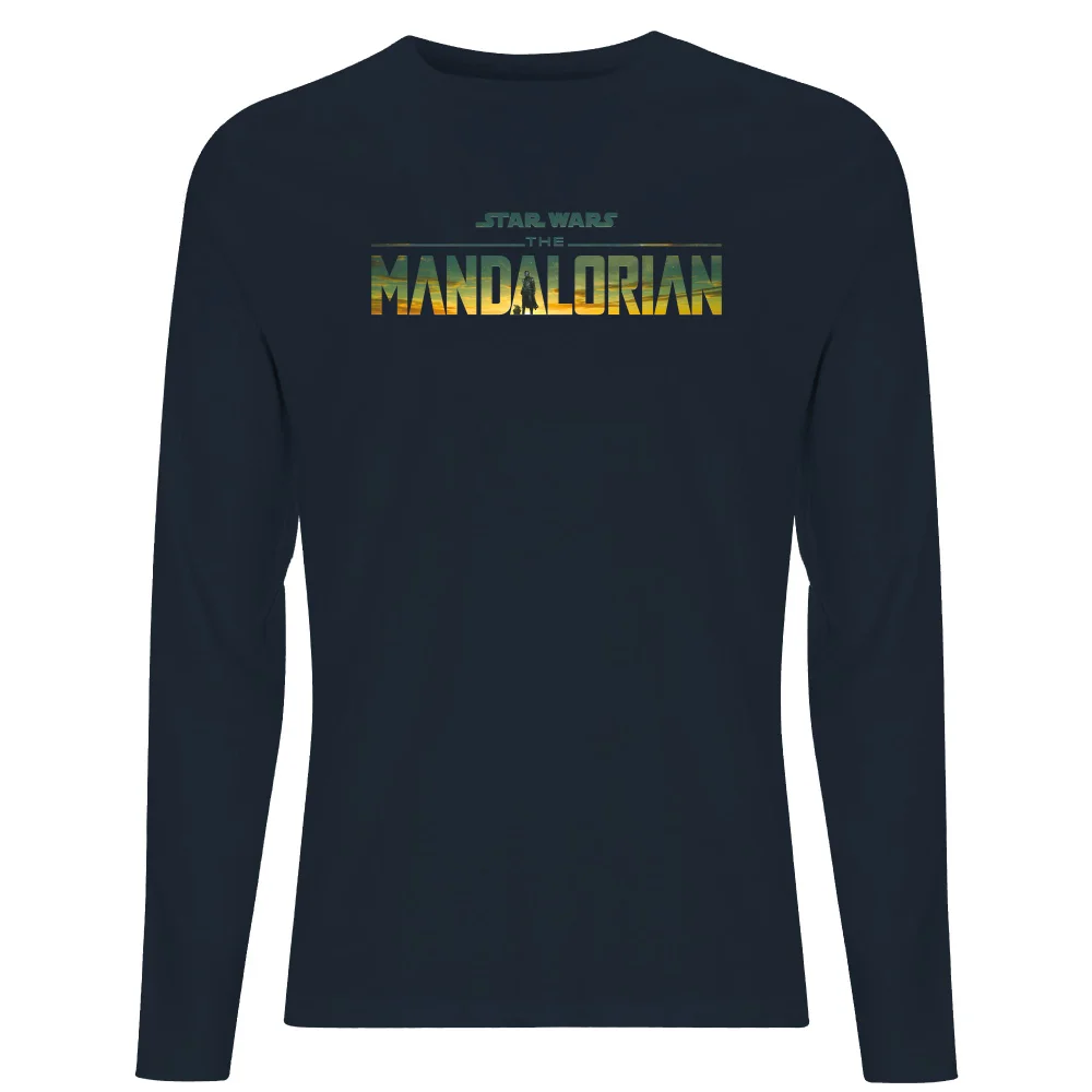 Star Wars The Mandalorian Sunset Logo Men's Long Sleeve T-Shirt - Navy - S Afbeelding 1