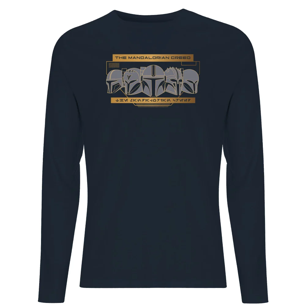 Star Wars The Mandalorian Creed Men's Long Sleeve T-Shirt - Navy - S Afbeelding 1