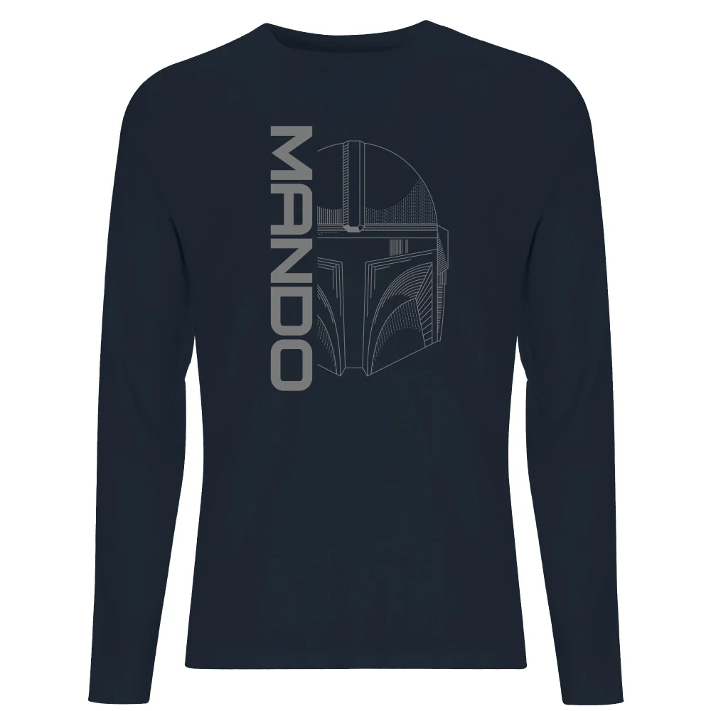 Star Wars The Mandalorian Mando Men's Long Sleeve T-Shirt - Navy - S Afbeelding 1
