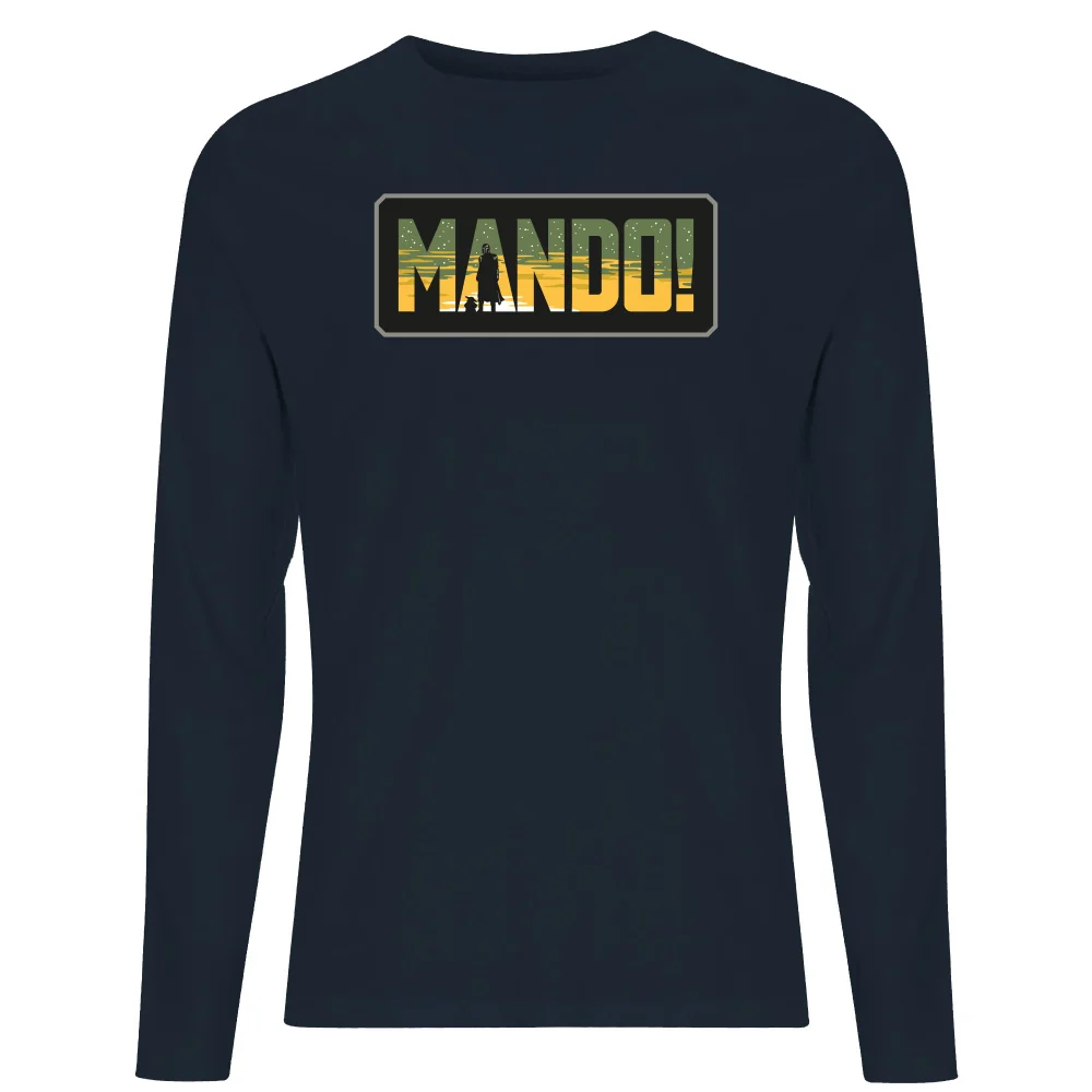 Star Wars The Mandalorian Mando! Men's Long Sleeve T-Shirt - Navy - S Afbeelding 1
