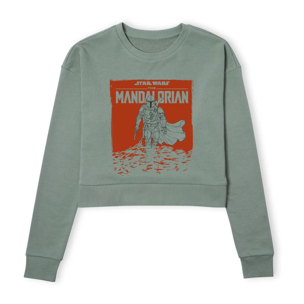 Star Wars The Mandalorian Storm Women's Cropped Sweatshirt - Khaki - XS Afbeelding 1