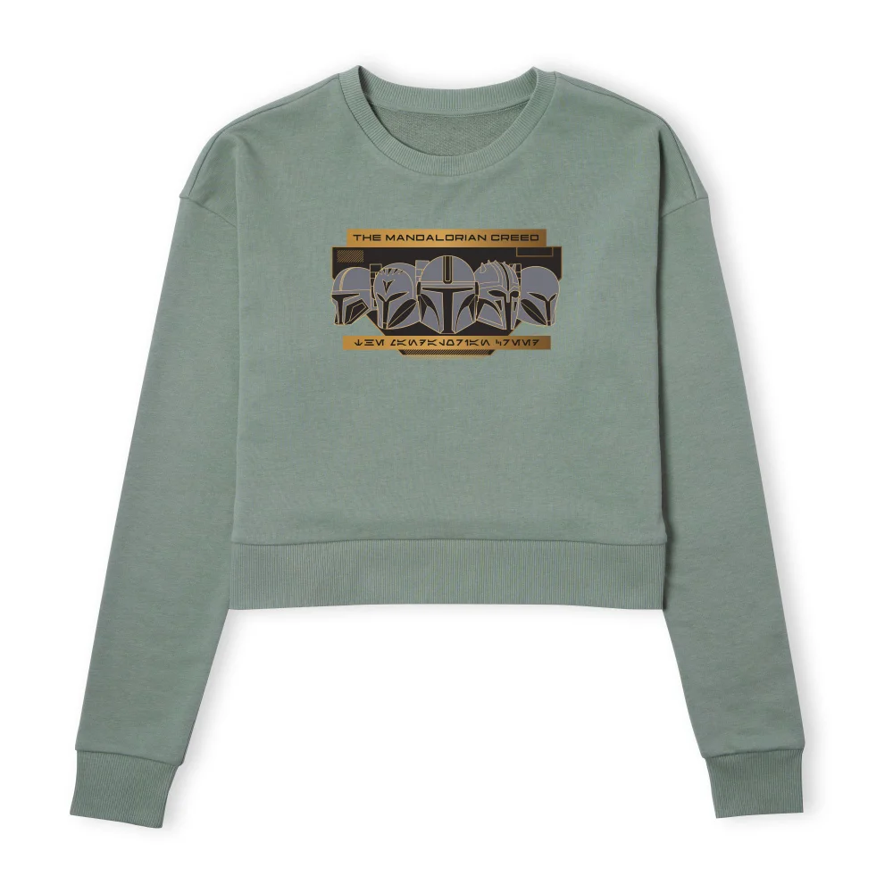 Star Wars The Mandalorian Creed Women's Cropped Sweatshirt - Khaki - XS Afbeelding 1