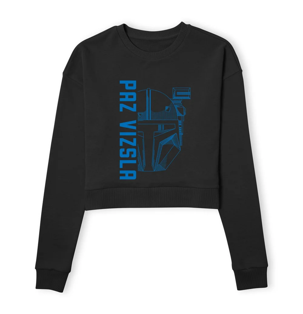 Star Wars The Mandalorian Paz Vizsla Women's Cropped Sweatshirt - Black - XS Afbeelding 1
