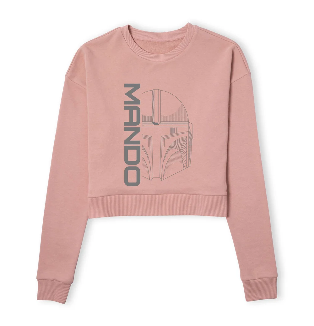 Star Wars The Mandalorian Mando Women's Cropped Sweatshirt - Dusty Pink - XS Afbeelding 1
